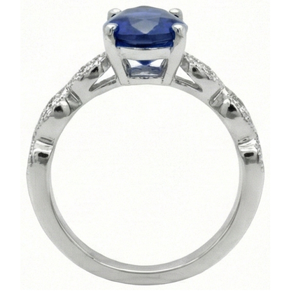 Gemstone Jewelry Pear Ceylon Sapphire Ring With Natural Earth Mined Diamonds 2.50 Carats
