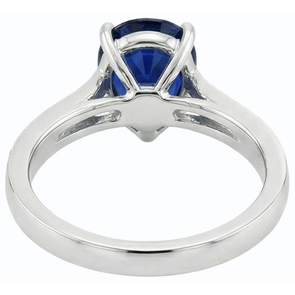Gemstone Jewelry Ring Pear Deep Blue Sapphire & Natural Earth Mined Diamonds 2.50 Carats