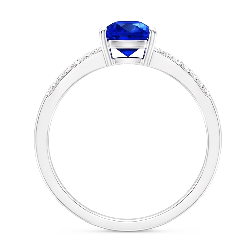 Gemstone Jewelry Trillion Sapphire Ring Split Shank Natural Earth Mined Diamonds 1 Carat