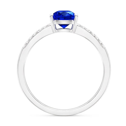 Gemstone Jewelry Trillion Sapphire Ring Split Shank Natural Earth Mined Diamonds 1 Carat