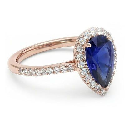 natural round sapphire 3.50ct ring side angle