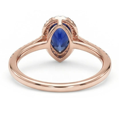 natural round sapphire 3.50ct ring profile view