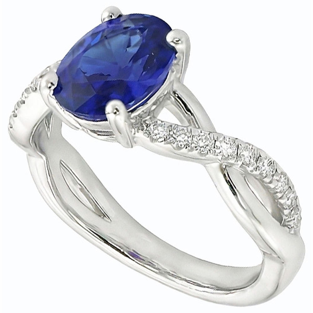 Gemstone Oval Ceylon Sapphire Ring 4.50 Carats Natural Earth Mined Diamonds Jewelry