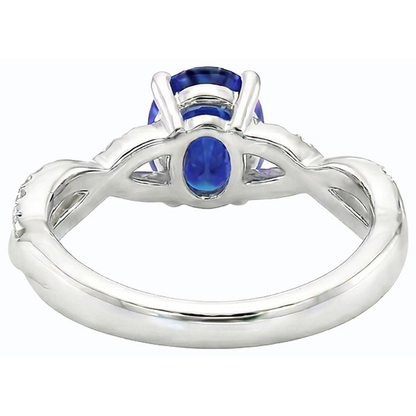 Gemstone Oval Ceylon Sapphire Ring 4.50 Carats Natural Earth Mined Diamonds Jewelry