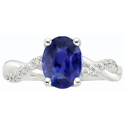 Gemstone Oval Ceylon Sapphire Ring 4.50 Carats Natural Earth Mined Diamonds Jewelry