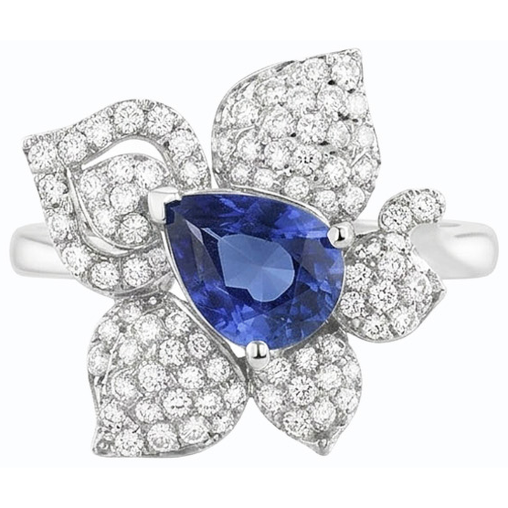 natural round sapphire 2.50ct ring side angle