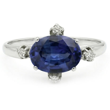 natural round sapphire 3.50ct ring side angle