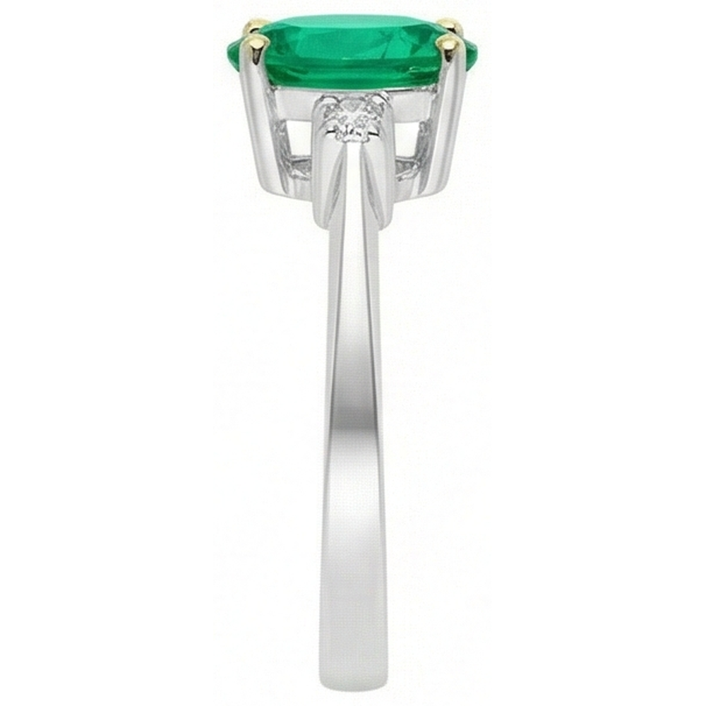 Natural Real ( Not Lab Grown ) Gemstone Ring Oval Green Emerald GIA Jewelry Casual