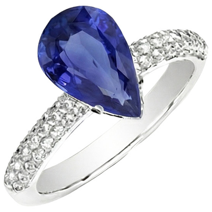 natural round sapphire 5.50ct ring close up detail