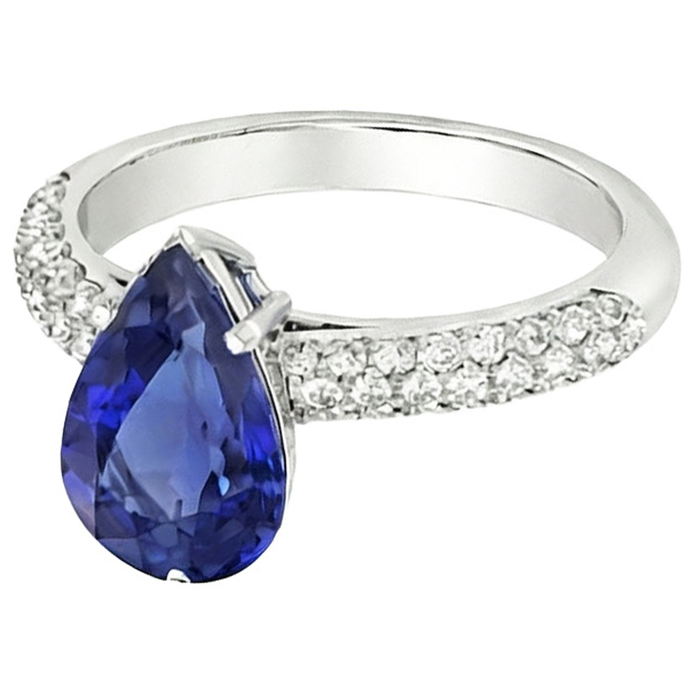 natural round sapphire 5.50ct ring top view