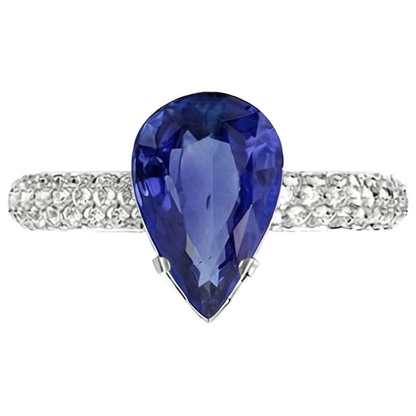 natural round sapphire 5.50ct ring side angle