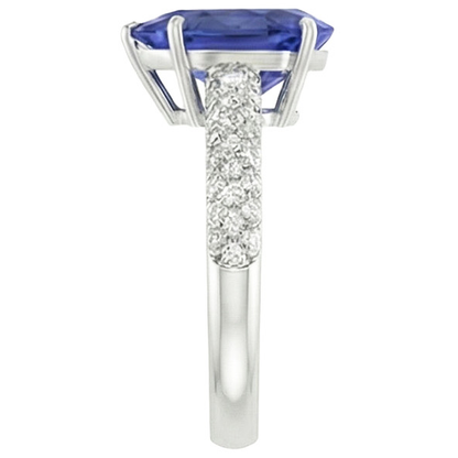 natural round sapphire 5.50ct ring profile view