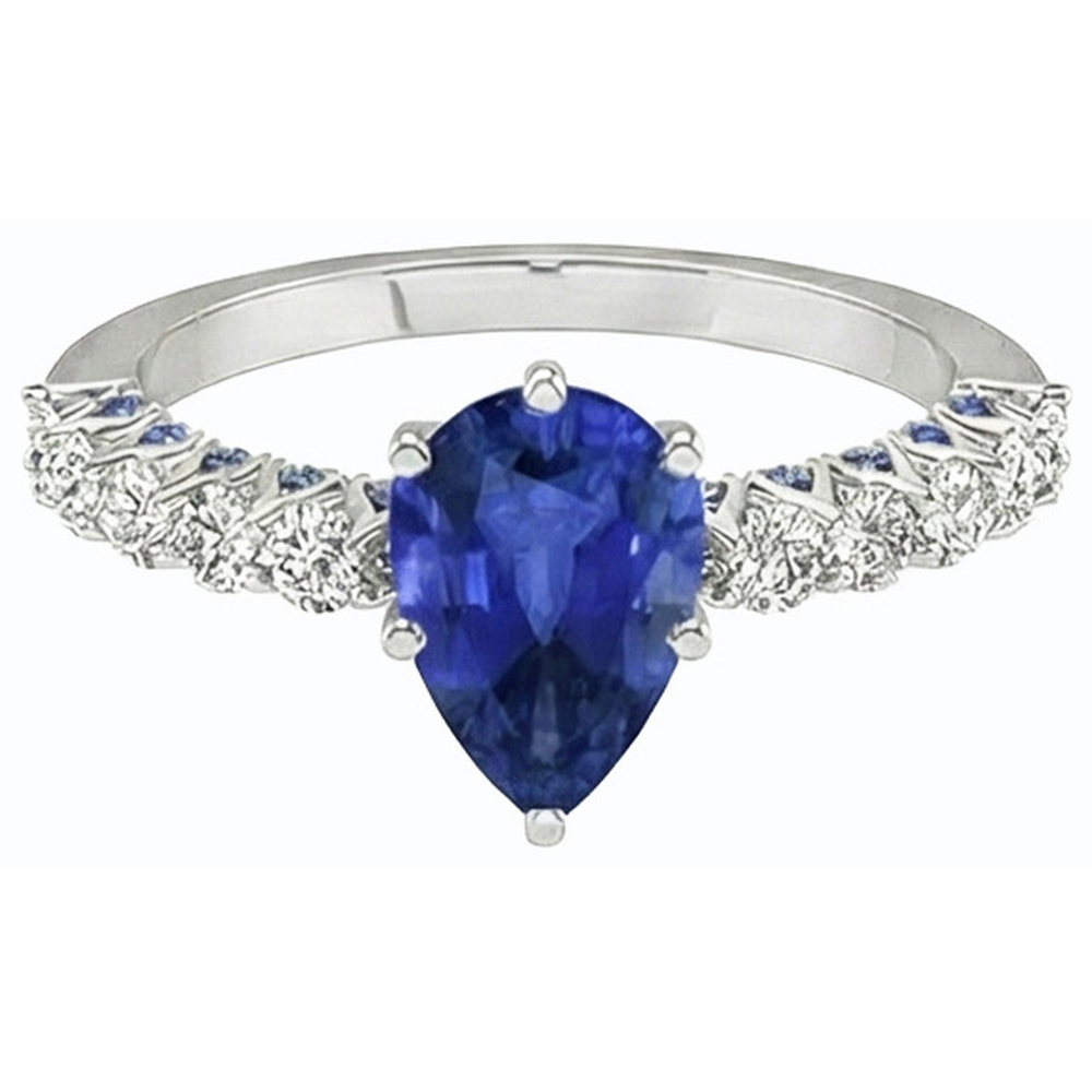natural round sapphire 3ct ring side angle