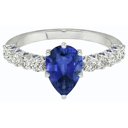natural round sapphire 3ct ring side angle