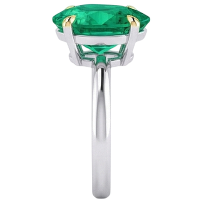 Natural Real ( Not Lab Grown ) Gemstone Solitaire Ring Teardrop Green Emerald GIA