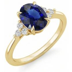Natural Sapphire Ring 3.50ct - Yellow Gold 14K