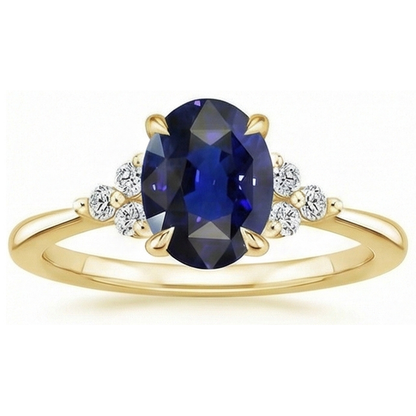 natural round sapphire 3.50ct ring close up detail