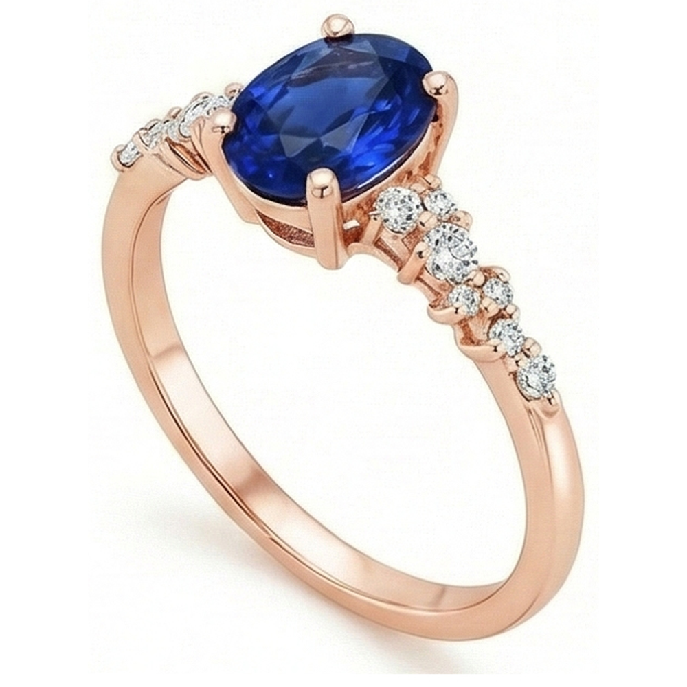 natural round sapphire 4ct ring top view