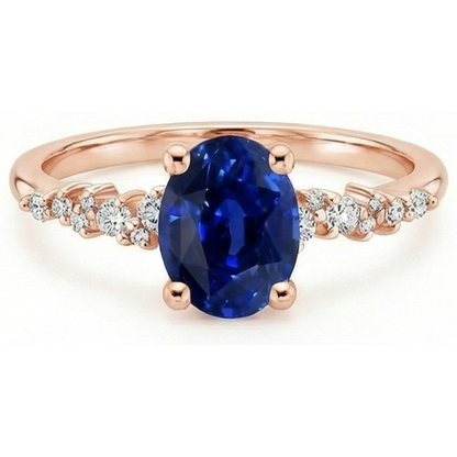 natural round sapphire 4ct ring close up detail