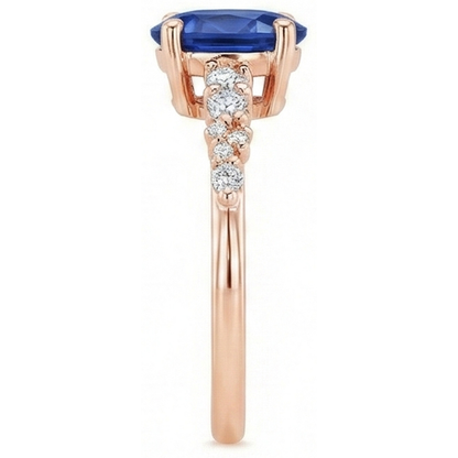 natural round sapphire 4ct ring profile view