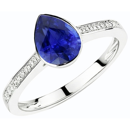 natural round sapphire 3ct watch front view