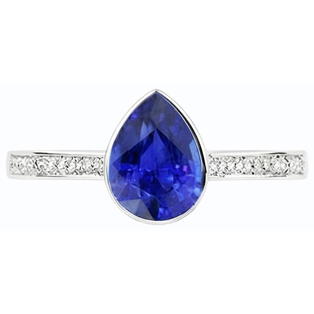 natural round sapphire 3ct watch side angle