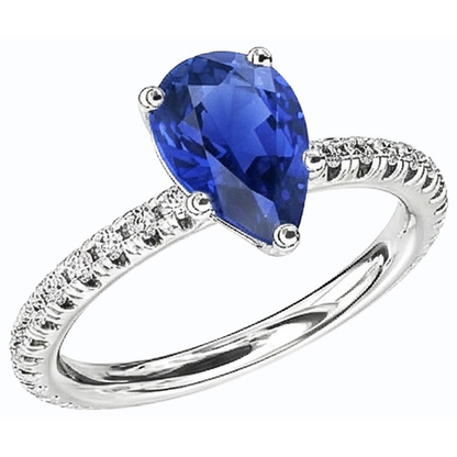 natural round sapphire 3ct ring side angle
