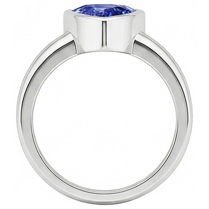 Natural Real ( Not Lab Grown )  Gents Gemstone Ring Solitaire Trillion Bezel Set Ceylon Sapphire 3 Ct