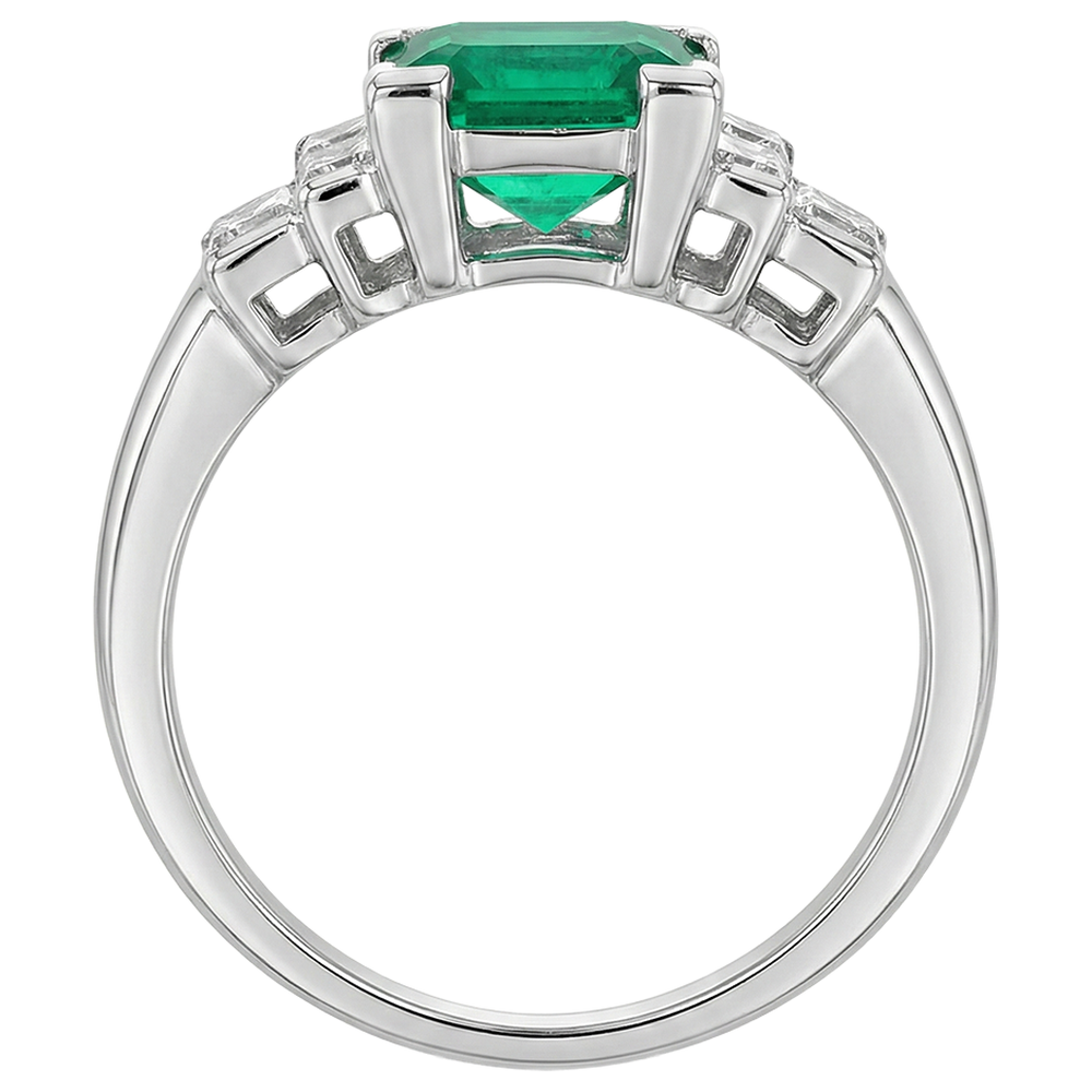 Natural Real ( Not Lab Grown ) Genuine Green Emerald GIA And Diamond Ring Anniversary Jewelry
