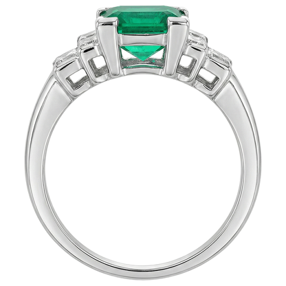 Natural Real ( Not Lab Grown ) Genuine Green Emerald GIA And Diamond Ring Anniversary Jewelry