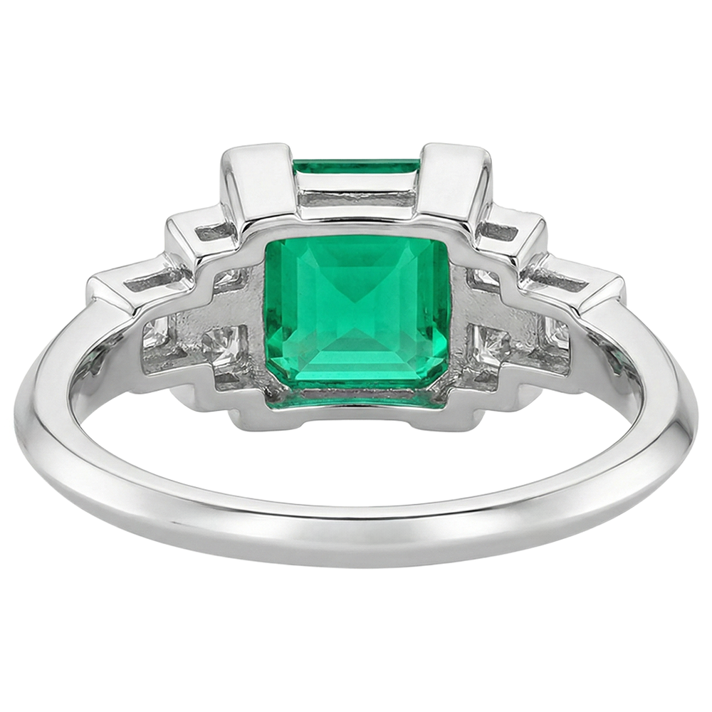 Natural Real ( Not Lab Grown ) Genuine Green Emerald GIA And Diamond Ring Anniversary Jewelry