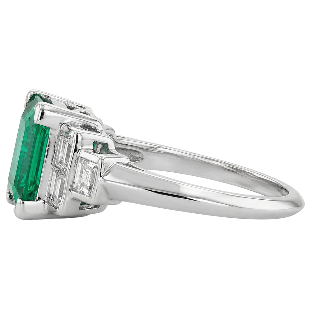 Natural Real ( Not Lab Grown ) Genuine Green Emerald GIA And Diamond Ring Anniversary Jewelry