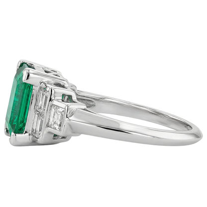 Natural Real ( Not Lab Grown ) Genuine Green Emerald GIA And Diamond Ring Anniversary Jewelry