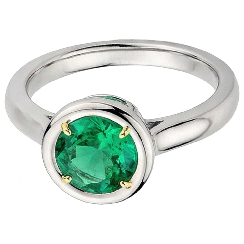 Natural Real ( Not Lab Grown ) Genuine Green Emerald GIA Solitaire Ring