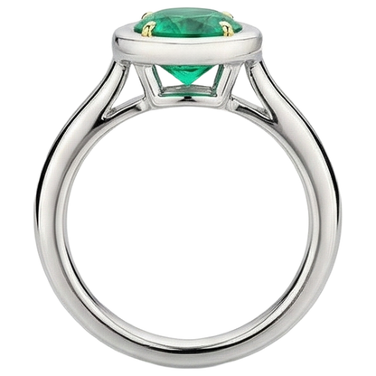 Natural Real ( Not Lab Grown ) Genuine Green Emerald GIA Solitaire Ring