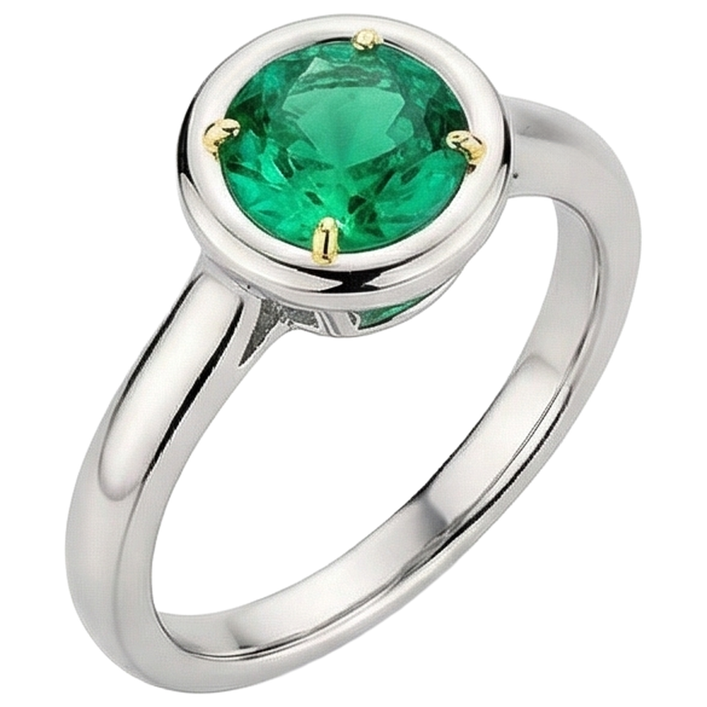 Natural Real ( Not Lab Grown ) Genuine Green Emerald GIA Solitaire Ring