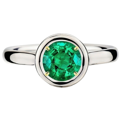 Natural Real ( Not Lab Grown ) Genuine Green Emerald GIA Solitaire Ring