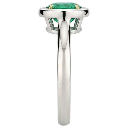 Natural Real ( Not Lab Grown ) Genuine Green Emerald GIA Solitaire Ring