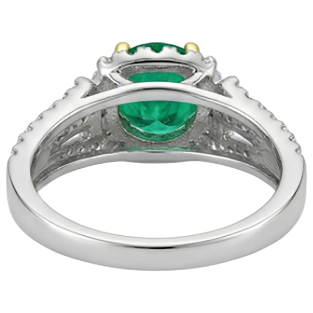natural round emerald 2.50ct band with diamond accents