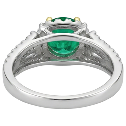 natural round emerald 2.50ct band with diamond accents
