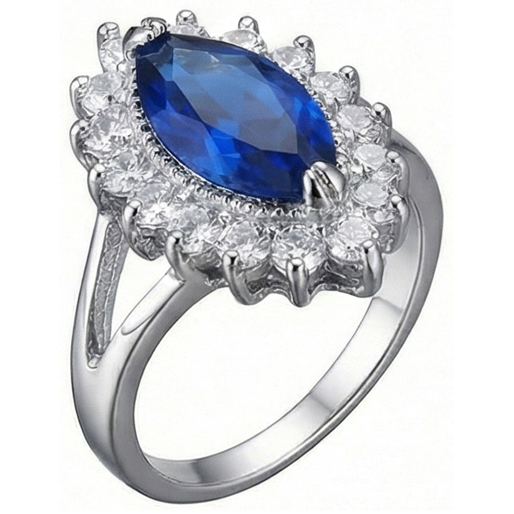 IGI CERTIFIED Genuine Marquise Sapphire Expensive Ring