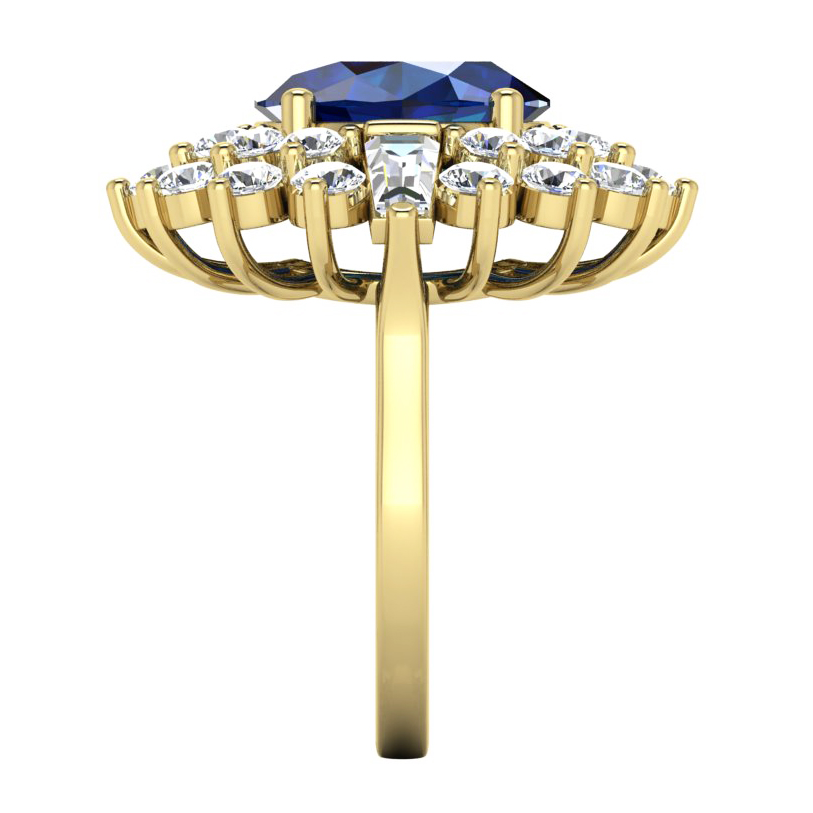 Genuine Sapphire and Diamond Cocktail Ring
