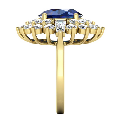 Genuine Sapphire and Diamond Cocktail Ring