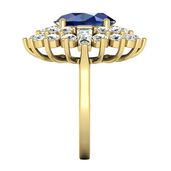 Genuine Sapphire and Diamond Cocktail Ring