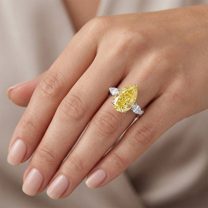 Genuine VVS Clarity Canary Yellow Diamond Ring 3.25 ct