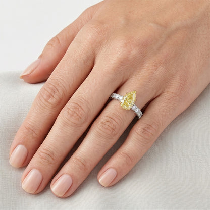 Genuine VVS Clarity Fancy Yellow Diamond Fine Jewelry Ring 1.5 ct