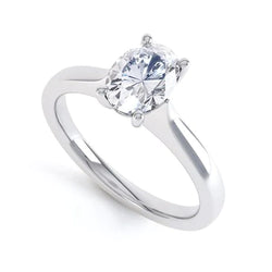 Oval Lab Grown Diamond Solitaire Gold Ring