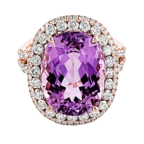 Genuine Purple Kunzite Crystal Ring