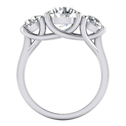 Genuine Round Diamond Three Stone Ring