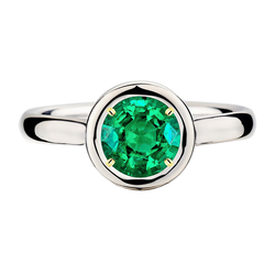 Natural Real ( Not Lab Grown ) Genuine Green Emerald GIA Solitaire Ring